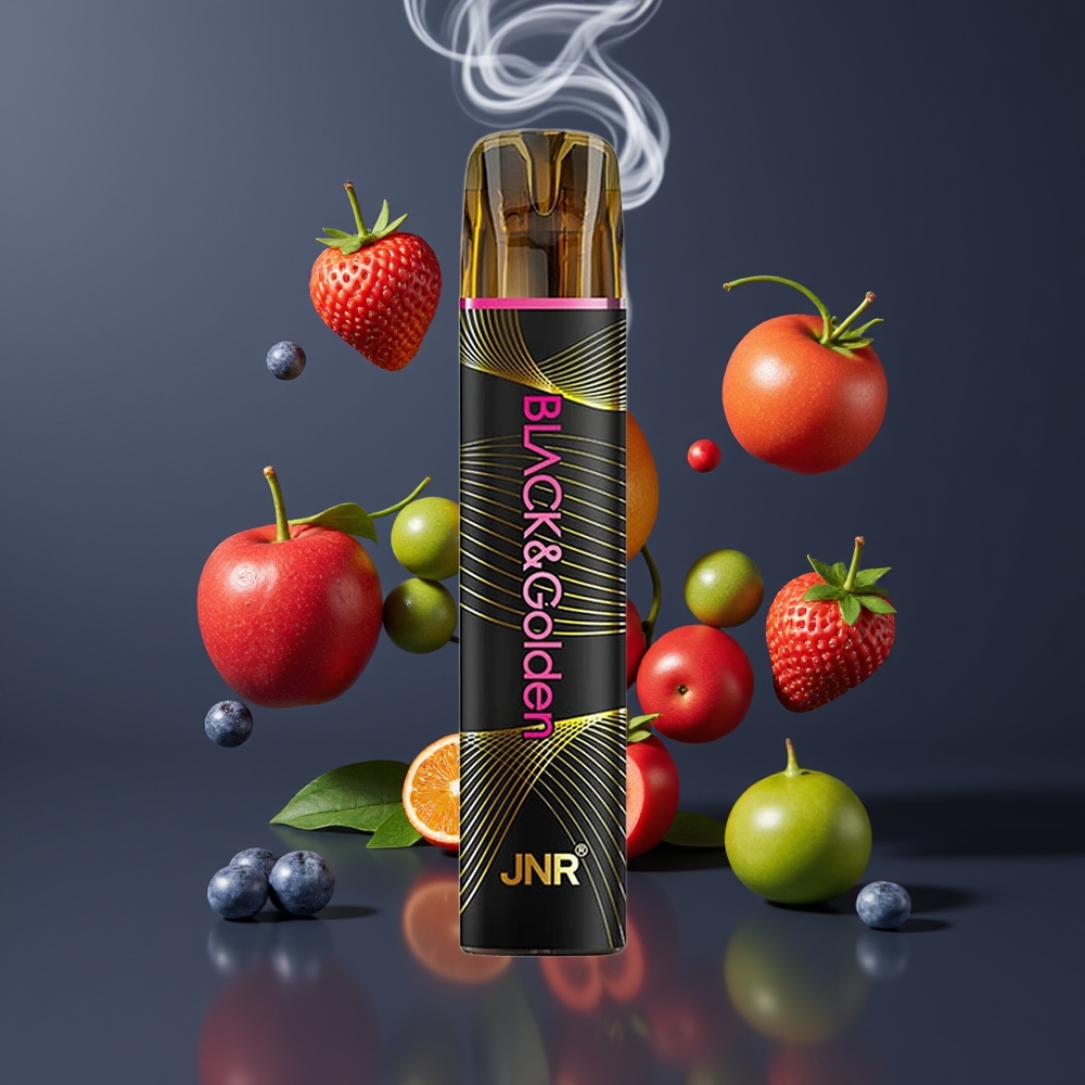 JNR Black&Golden 800 Puffs Engangs Vape Dansk Engros med 550mAh Batteri og 2ml E-Liquid