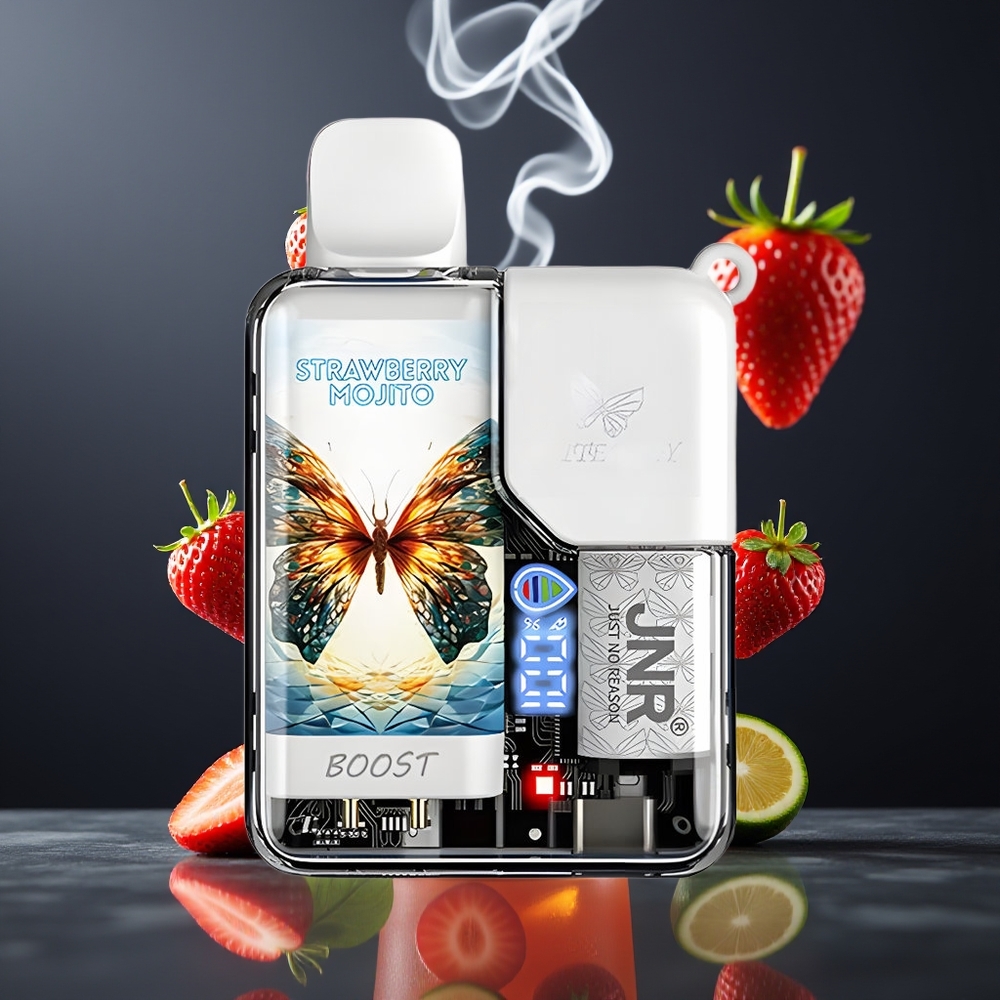 JNR Butterfly 8500 Puffs Disposable Vape Dansk Engros – 1200mAh Batteri, 15ml E-væske, 1.0ohm Mesh Coil, Jordbær Mojito