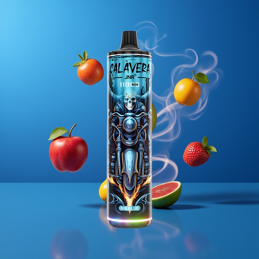 JNR Calavera 11000 Puffs Dansk Engros Disposable Vape med Type-C opladning og 850 mAh batteri – Hr. Blå