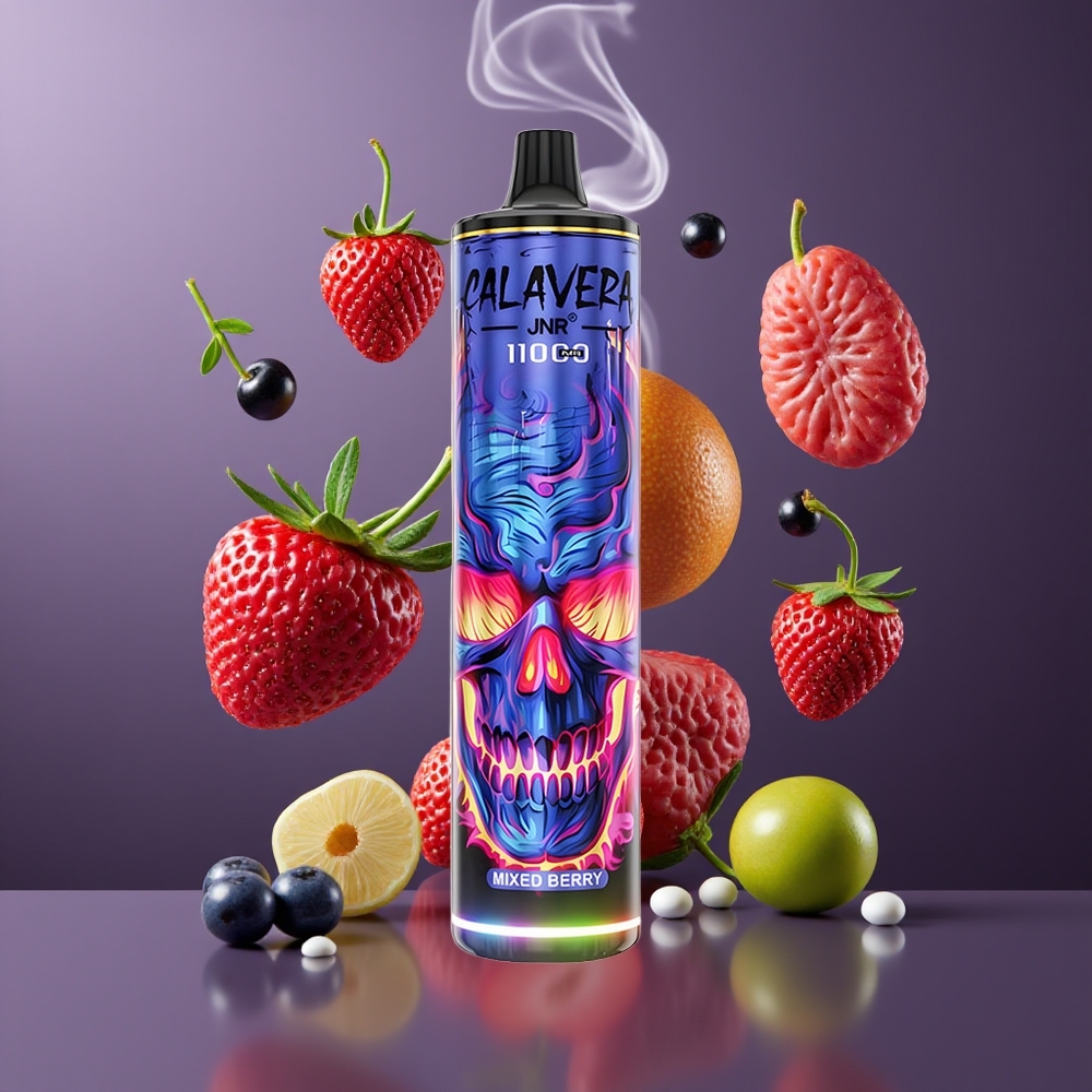JNR Calavera 11000 Puffs Disposable Vape Dansk Engros – Type-C opladning, 850 mAh batteri, Blandet Bær