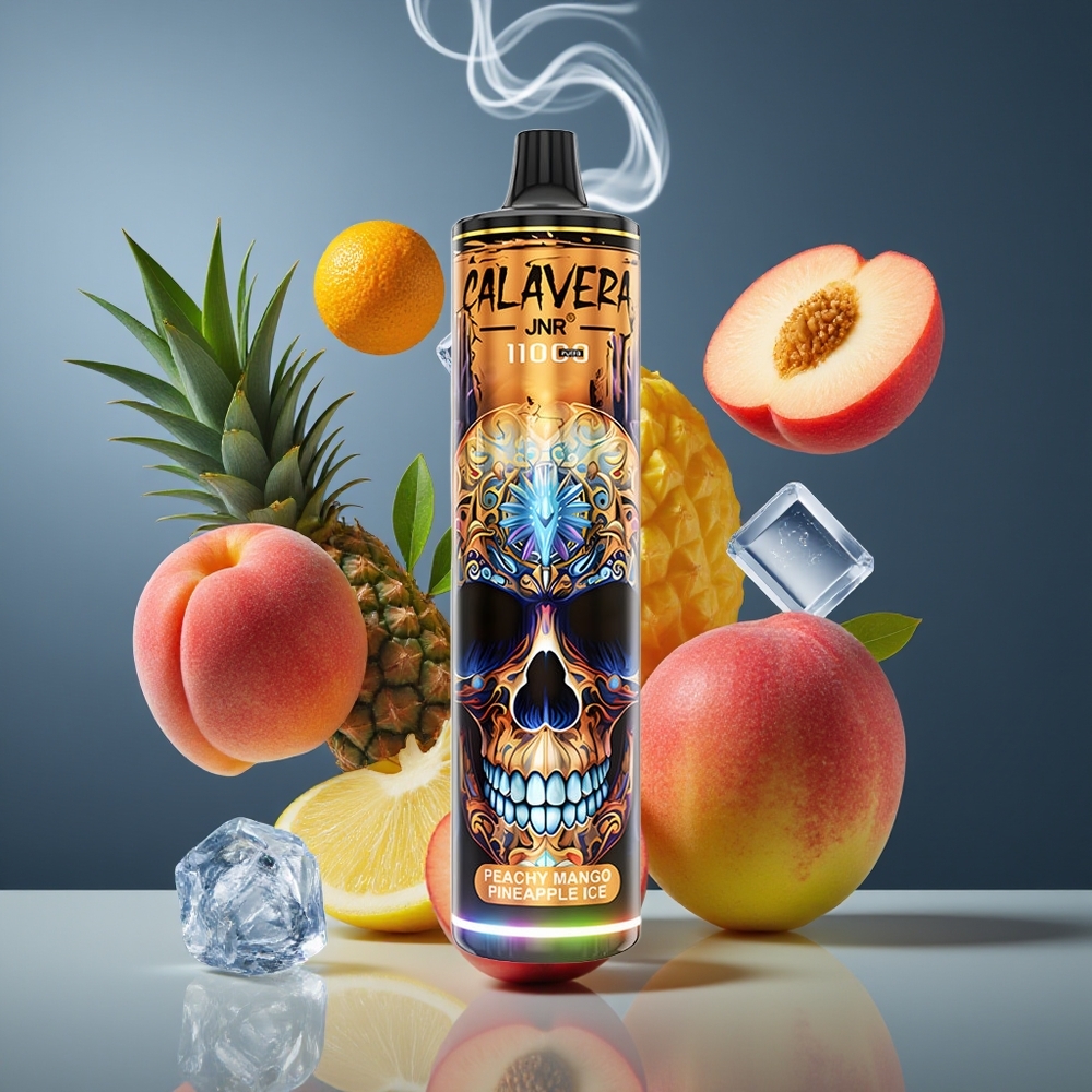 JNR Calavera 11000 Puffs Disposable Vape Fersken Mango Ananas Is Dansk engros med Type-C opladning og 850 mAh batteri