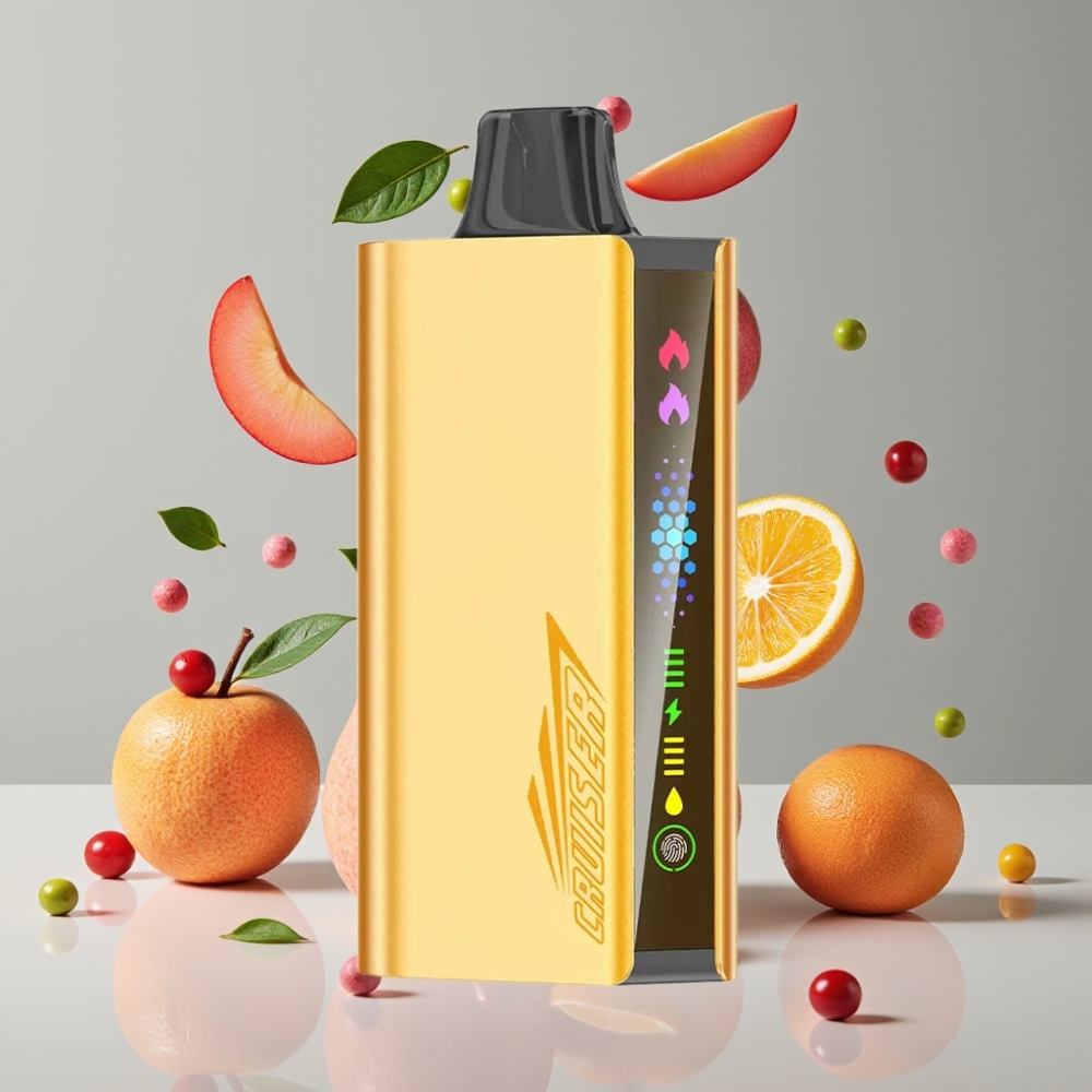 JNR Cruiser 12000 Puffs No-Charge Vape til Engangsbrug Cool Fanta Dansk engros med 3500 mAh batteri og 25ml e-væske