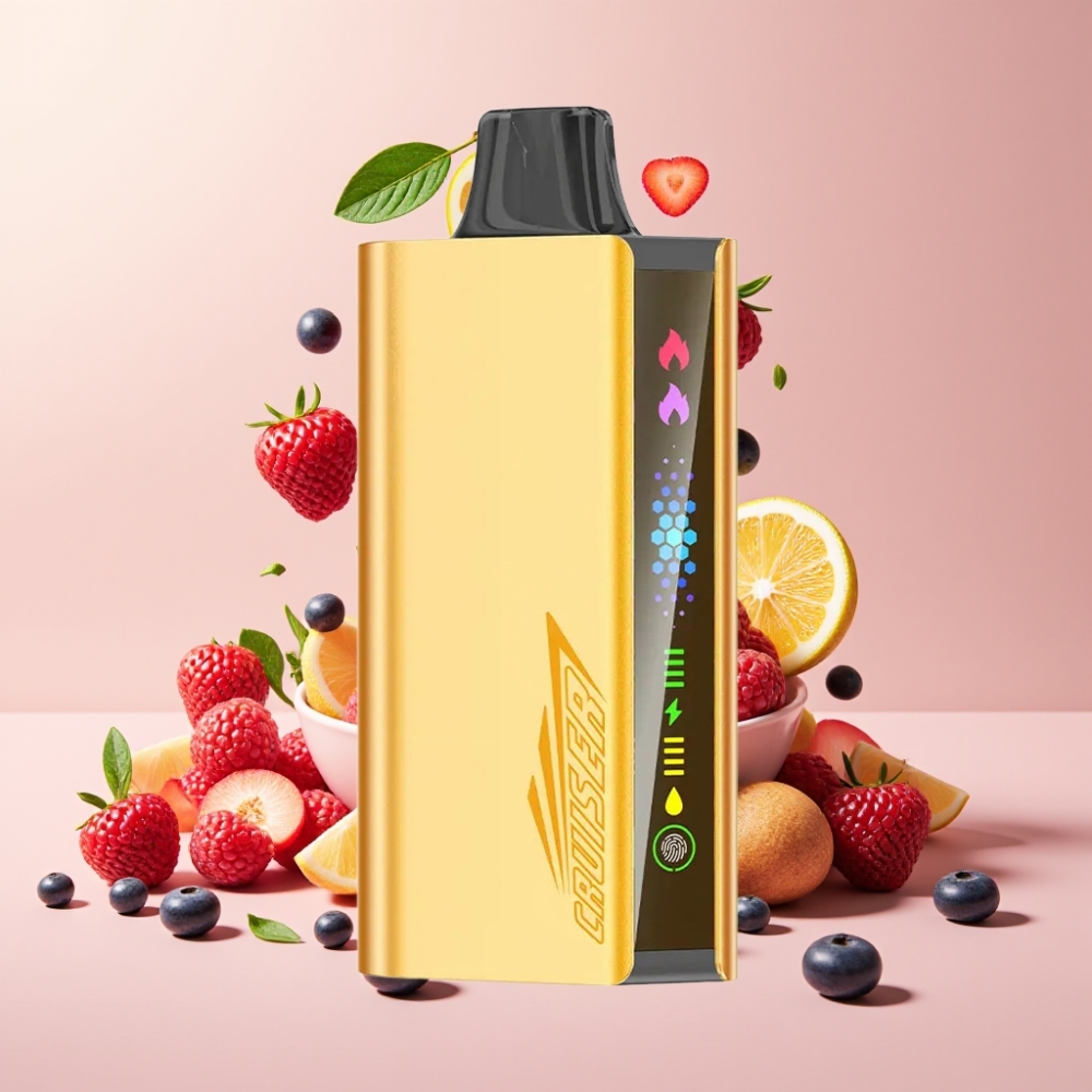 JNR Cruiser 12000 Puffs No-Charge Vape til Engangsbrug Dansk Engros med 3500 mAh Batteri, 25ml E-væske og Mixed Bær Smag