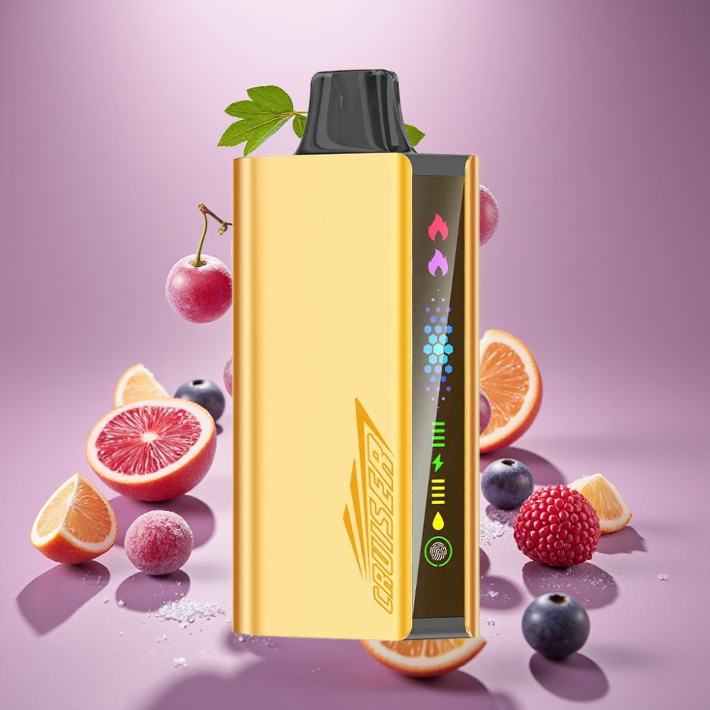 JNR Cruiser 12000 Puffs No-Charge Vape til Engangsbrug Dansk Engros med 3500 mAh Batteri og Grape Is