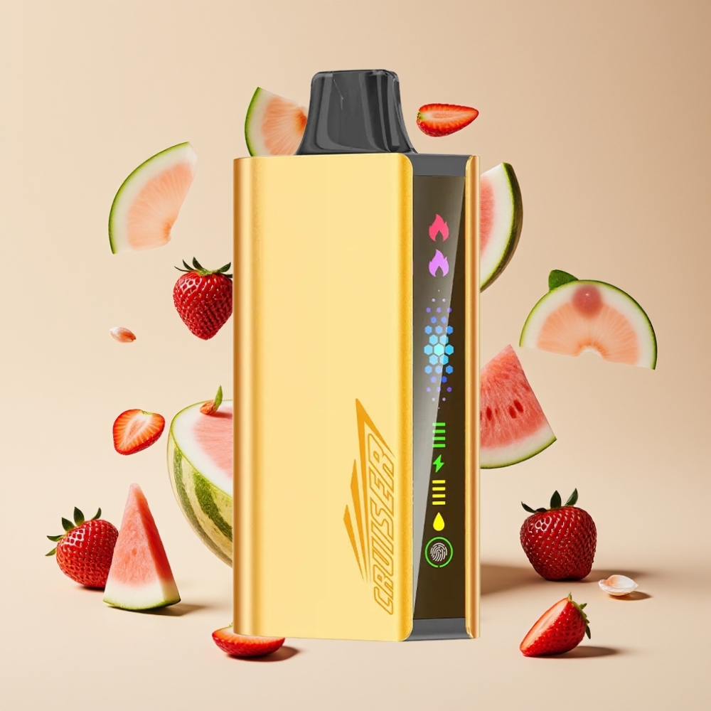 JNR Cruiser 12000 Puffs No-Charge Vape til Engangsbrug Dansk Engros med 3500 mAh Batteri og Jordbær Kokos Vandmelon