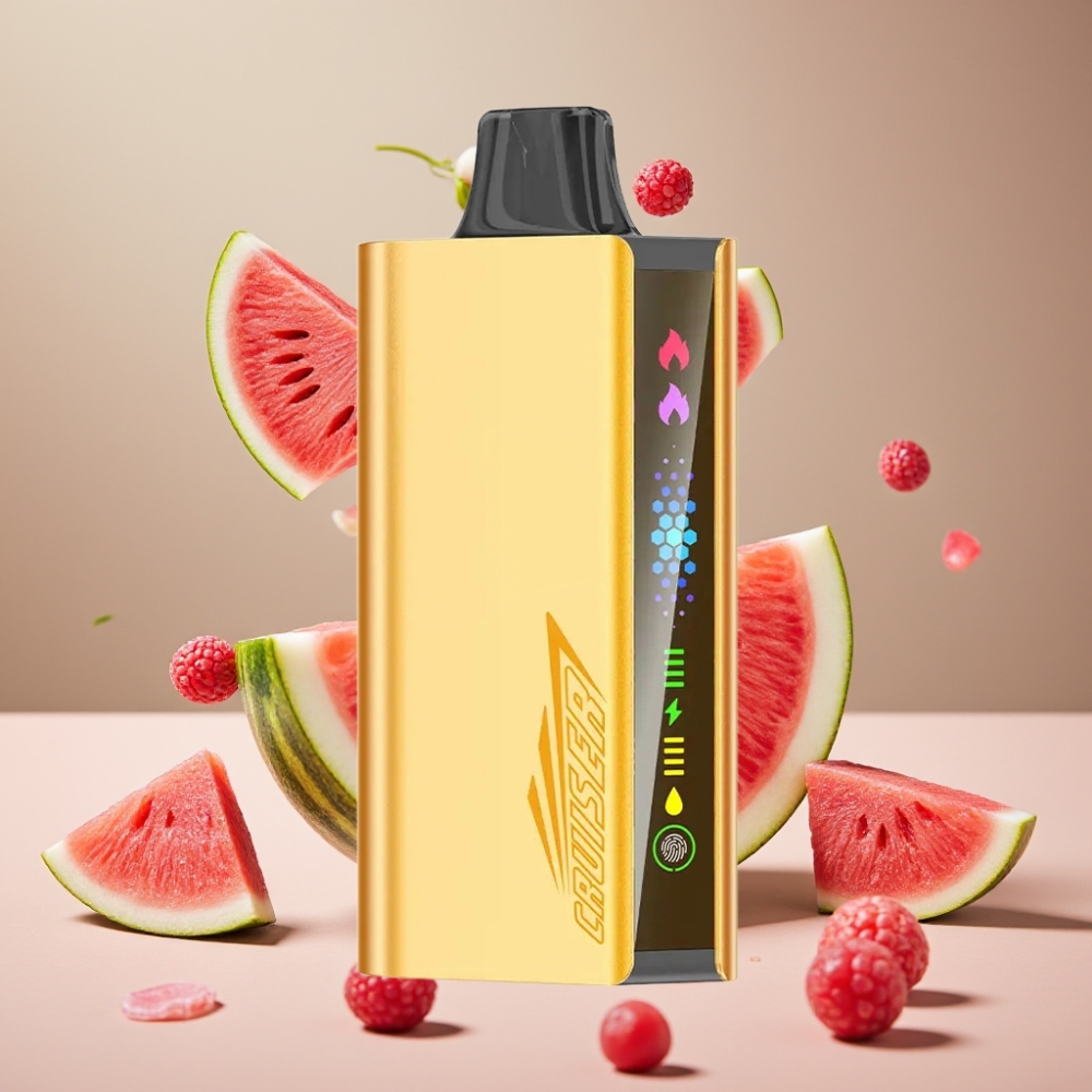 JNR Cruiser 12000 Puffs No-Charge Vape til Engangsbrug Dansk Engros med 3500 mAh Batteri og Vandmelon Is