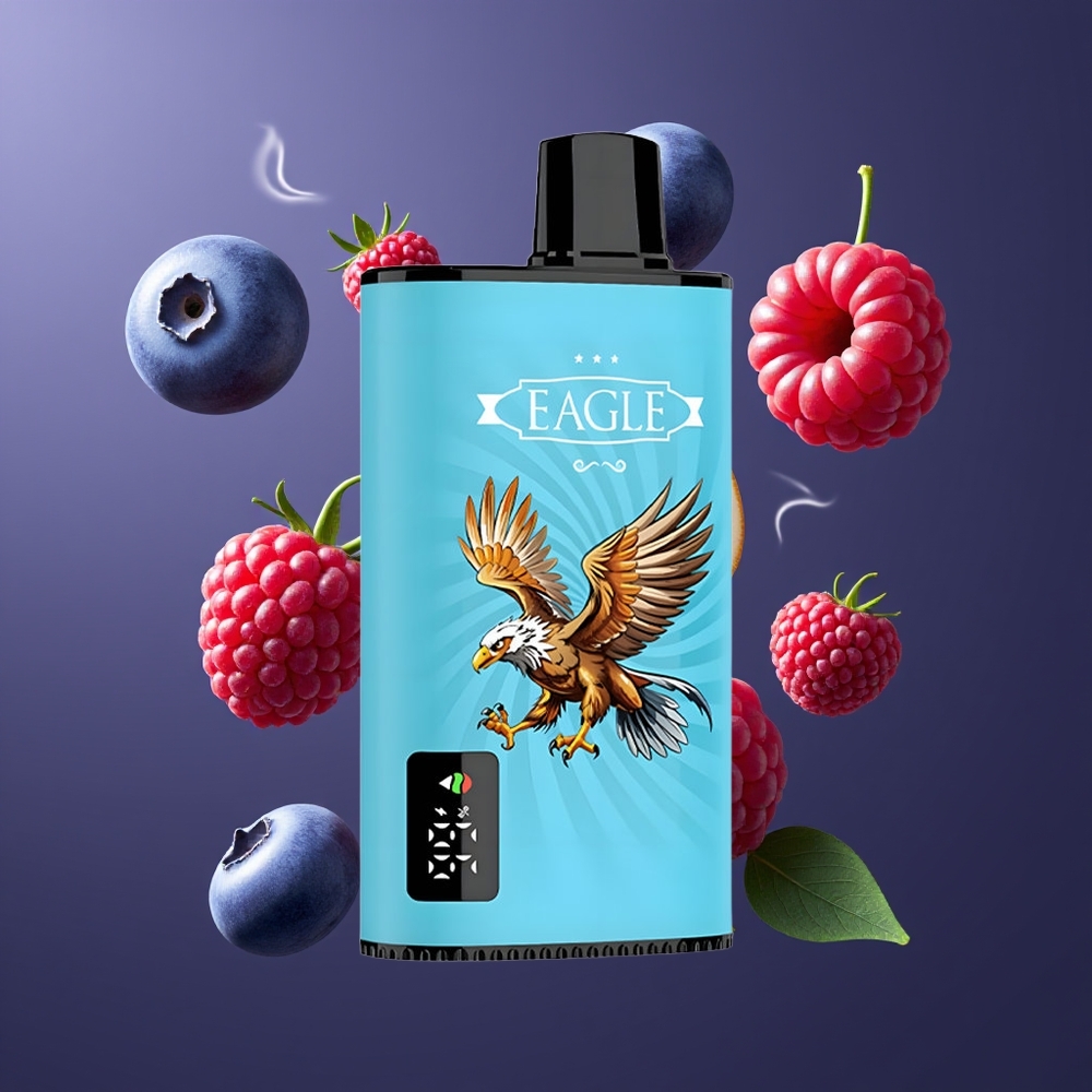 JNR EAGLE Smart 23000 Puffs Dansk Engros Disposable Vape med Digital Skærm, Justerbar Luftflow og Blåbær Sur Hindbær