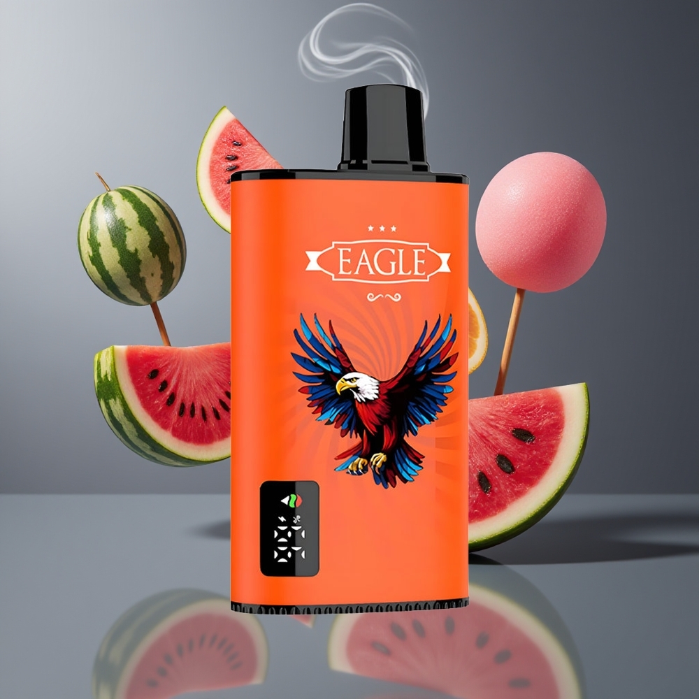 JNR EAGLE Smart 23000 Puffs Disposable Vape med digital skærm, justerbar luftgennemstrømning og vandmelon tyggegummi smag – Dansk engros