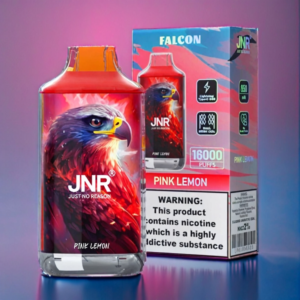 JNR Falcon 16000 Puffs Dansk engros med 850 mAh batteri, 22ml e-væske og Lyserød Citron