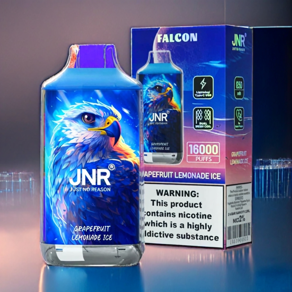 JNR Falcon 16000 Puffs Grapefrugt Lemonade Is Dansk Engros med 850 mAh Batteri og 22ml E-væske