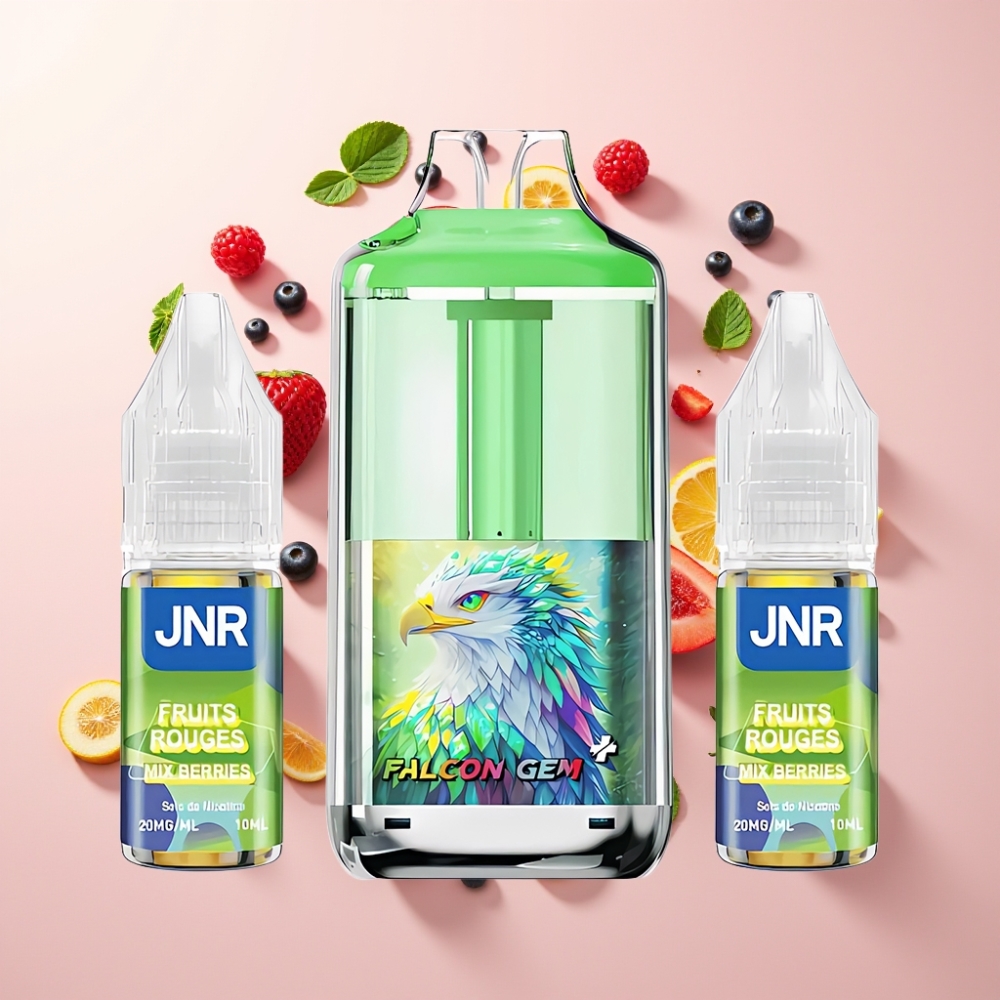 JNR Falcon GEM⁺ 30000 Puffs Genopfyldeligt Pod E-cigaret med Synlig E-væske Tank, 950mAh Batteri og Type-C Opladning – Dansk engros – Mix Bær