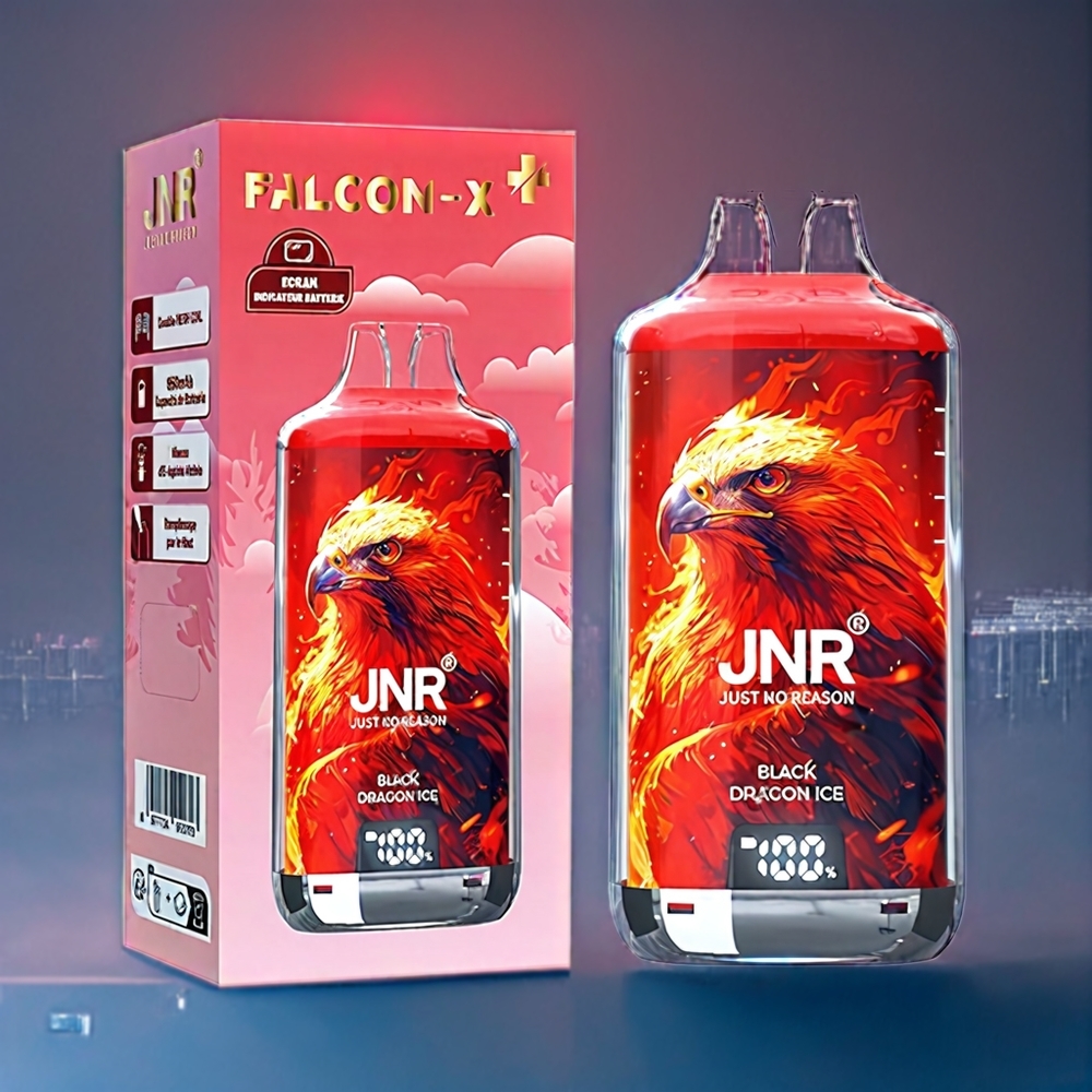 JNR Falcon X⁺ 28000 Dansk Engros med Synligt E-Væskeniveau, 950mAh Batteri, og Sort Drage Is