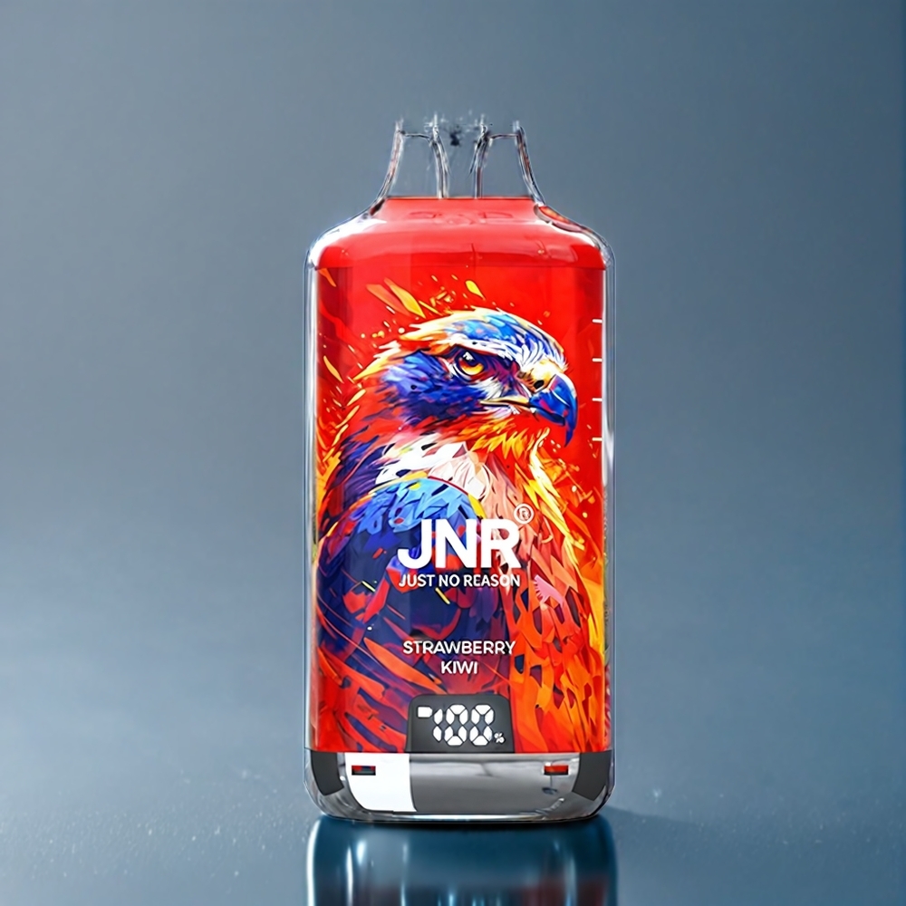 JNR Falcon X⁺ 28000 Dansk engros med synligt e-væskeniveau, topfyldesign og jordbær-kiwi smag