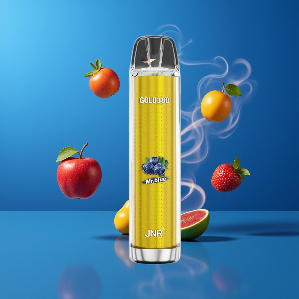 JNR Glod380 6000 Puds Engangs Vape Dansk Engros med 1500mAh Batteri og Mr Blå (Blå)