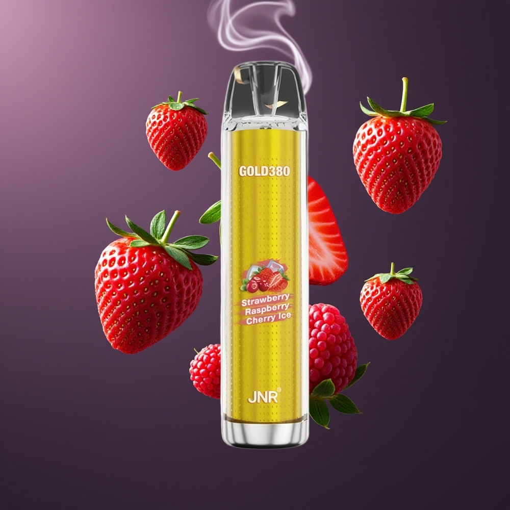 JNR Glod380 6000 Puffs Engangs Vape Dansk engros med Jordbær Hindbær – 1500mAh, 1.0ohm Mesh Coil