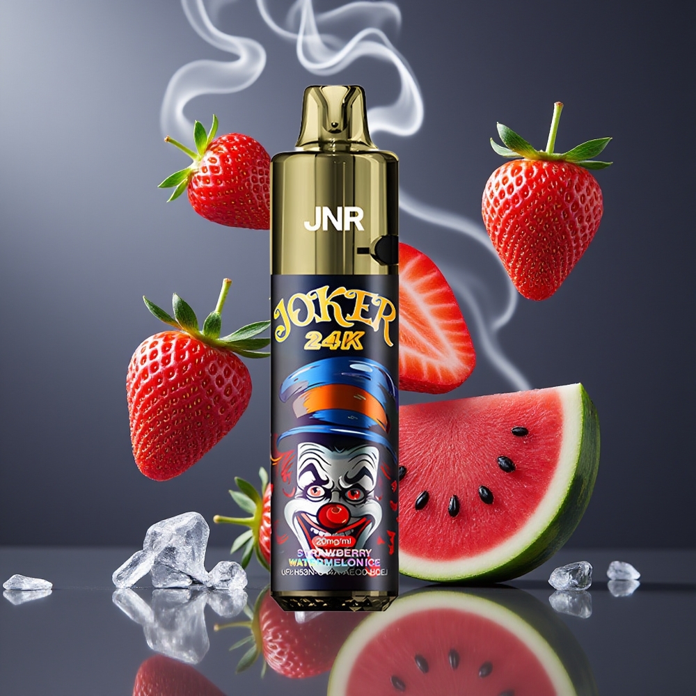 JNR Joker 24K Puffs Dansk Engros Genopfyldbar Pod med Jordbær Vandmelon Is og 800mAh Batteri
