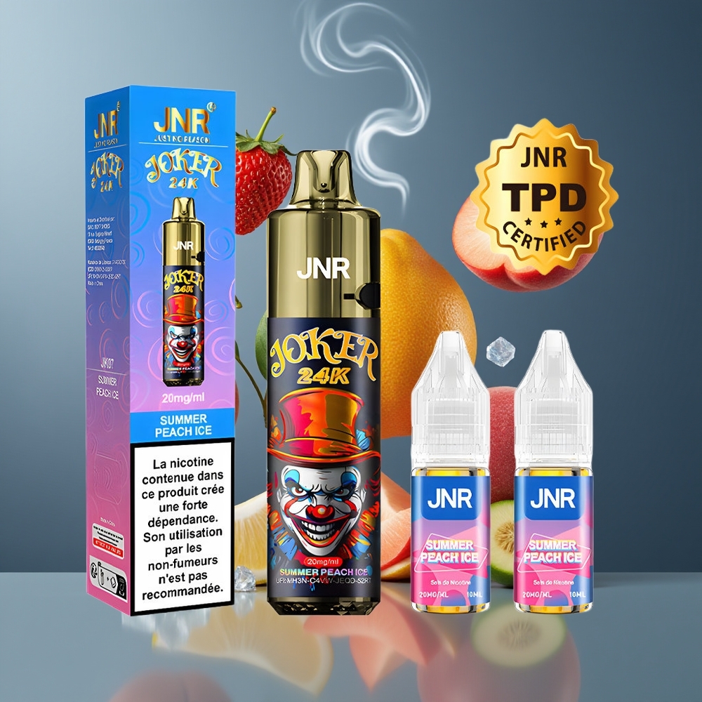 JNR Joker 24K Puffs Dansk Engros Refillable 10ml 800mAh Sommerfersken Is Disposable Vape