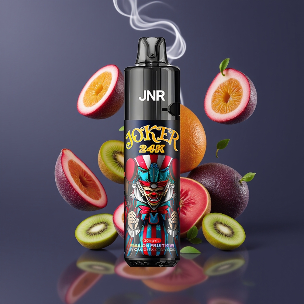 JNR Joker 24K Puffs Dansk Engros Refillable 2+10ml Type-C Opladning Passion Frugt Kiwi