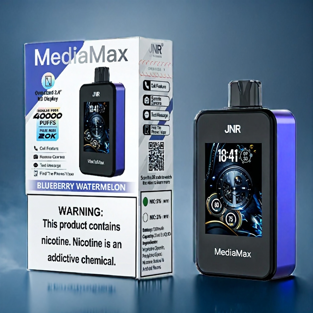 JNR MediaMax 40000 Puffs Dansk Engros Blåbær Vandmelon - 21mL, 1000mAh, Type-C