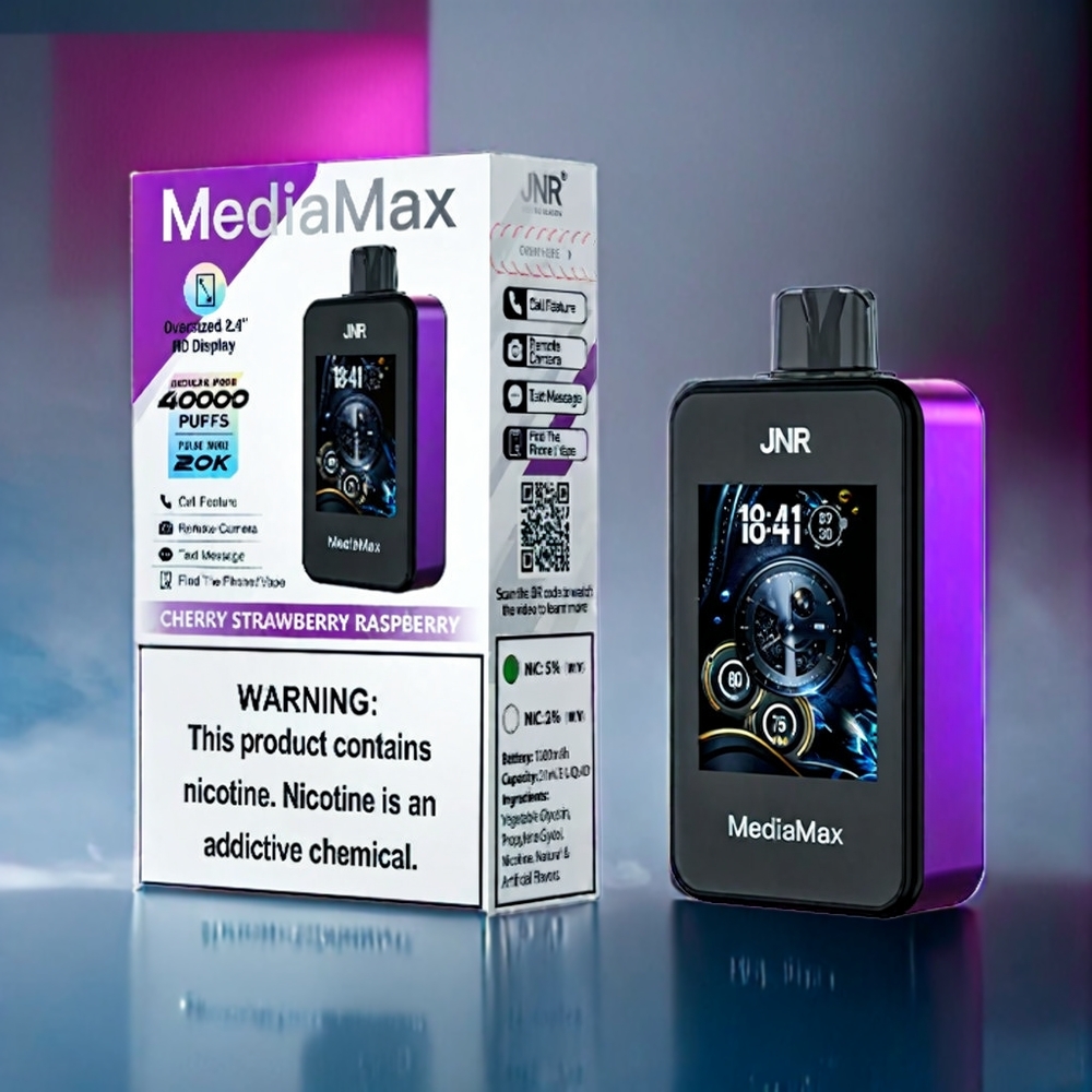 JNR MediaMax 40000 Puffs Dansk engros - Kirsebær-Jordbær Hindbær (40000 puffs, 21mL, 5%, Type-C)