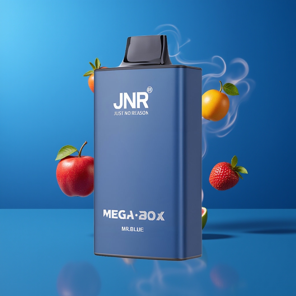 JNR Mega Box 25000 Puffs Disposable Vape Dansk Engros med 30ml E-væske og Type-C Hurtigopladning - Hr. Blå