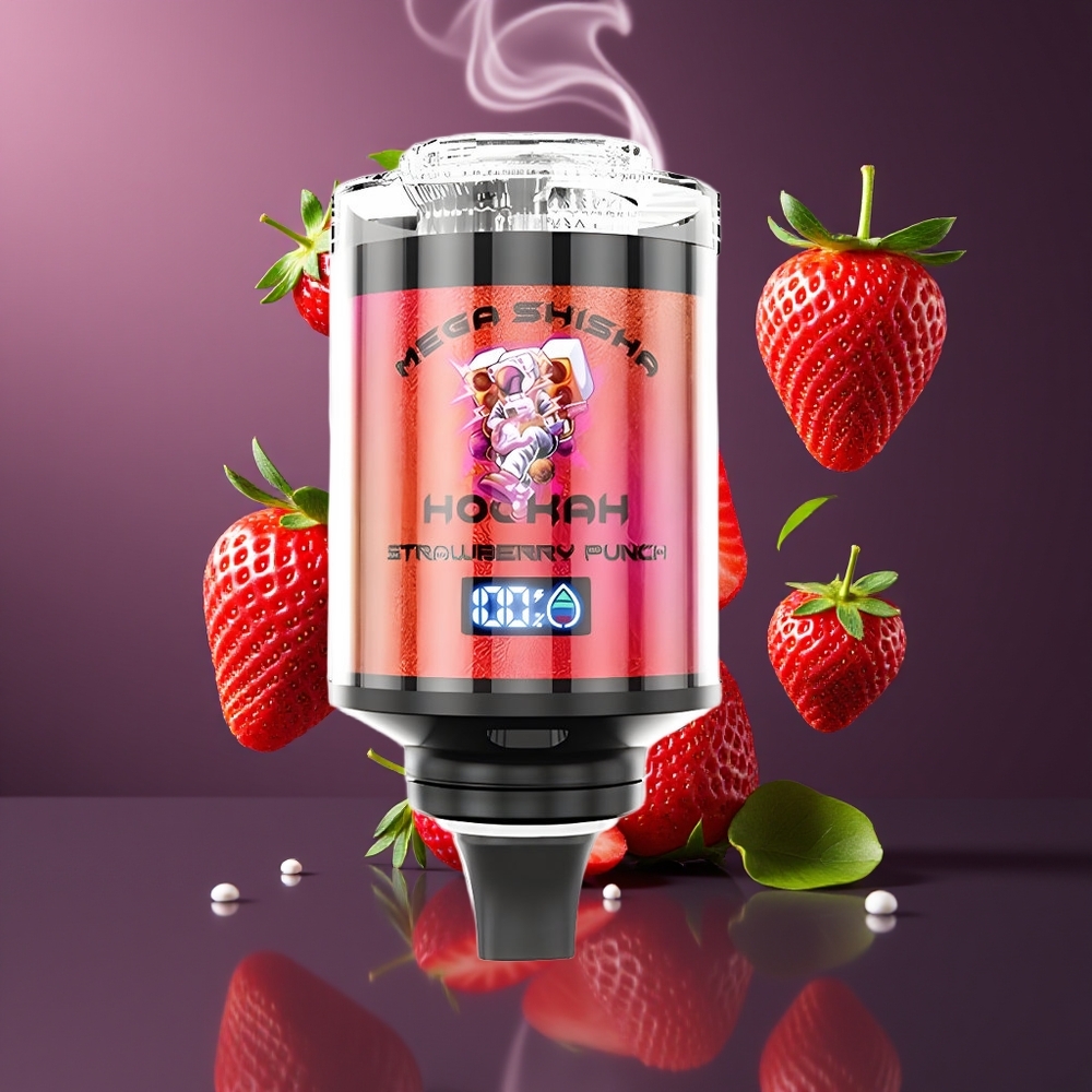 JNR Mega Shisha Hookah Dansk engros 100K Desktop Kompatibilitet Jordbær Punch med 60ml e-Liquid og 2200mAh Batteri
