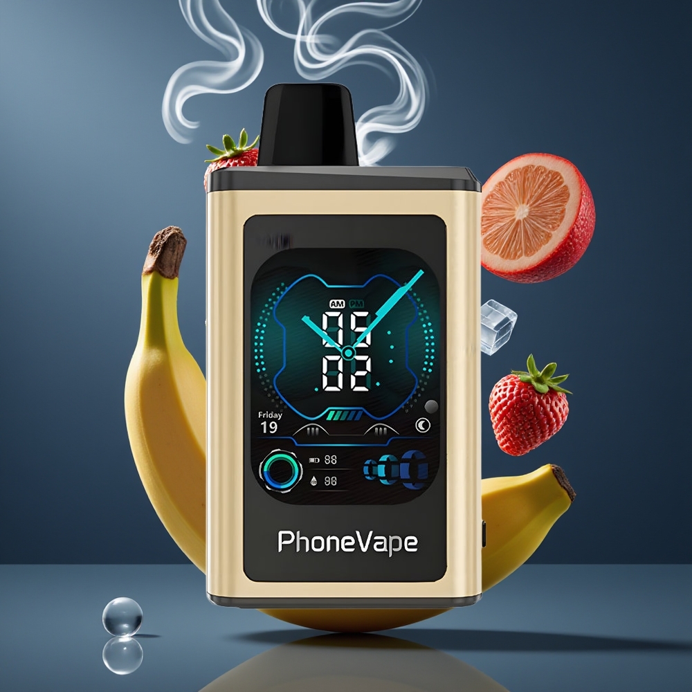 JNR PhoneVape 30000 puff Dansk engros Genopladelig Disposable Vape med Turbo Mode, Justerbar Luftflow & App Kontrol - Bananis