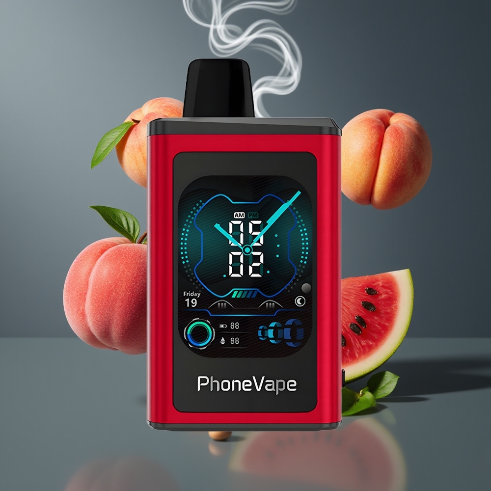 JNR PhoneVape 30000 puff Engangs Vape med Turbo Mode, Justerbar Luftflow og Dansk Engros – Fersken Mango Vandmelon
