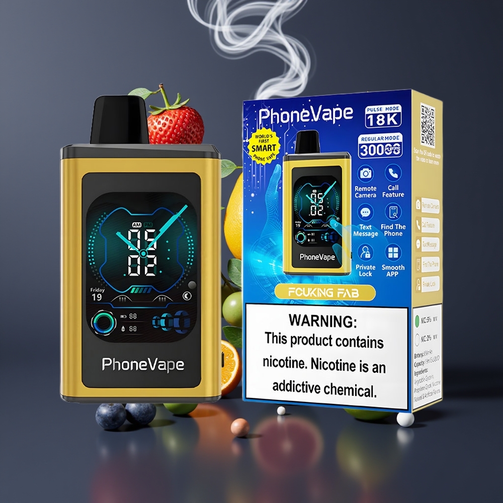 JNR PhoneVape 30000 puffs Dansk engros Genopladelig Turbo Luftstrøm Justerbar App Styret Skærm