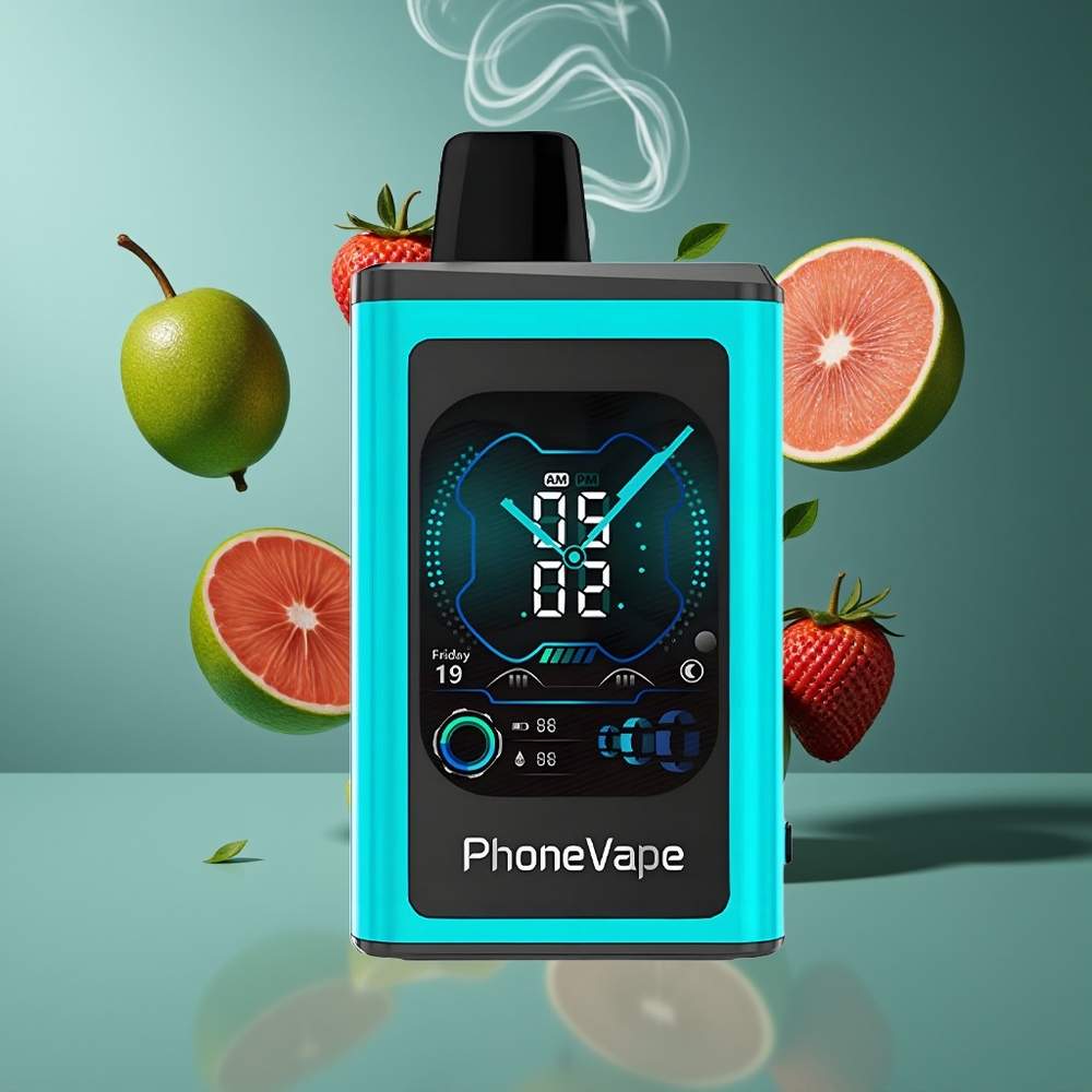 JNR PhoneVape 30000 puffs Disposable Vape Miami Mynte Dansk engros med Turbo Mode, Justerbar Luftflow & Fuld Skærm