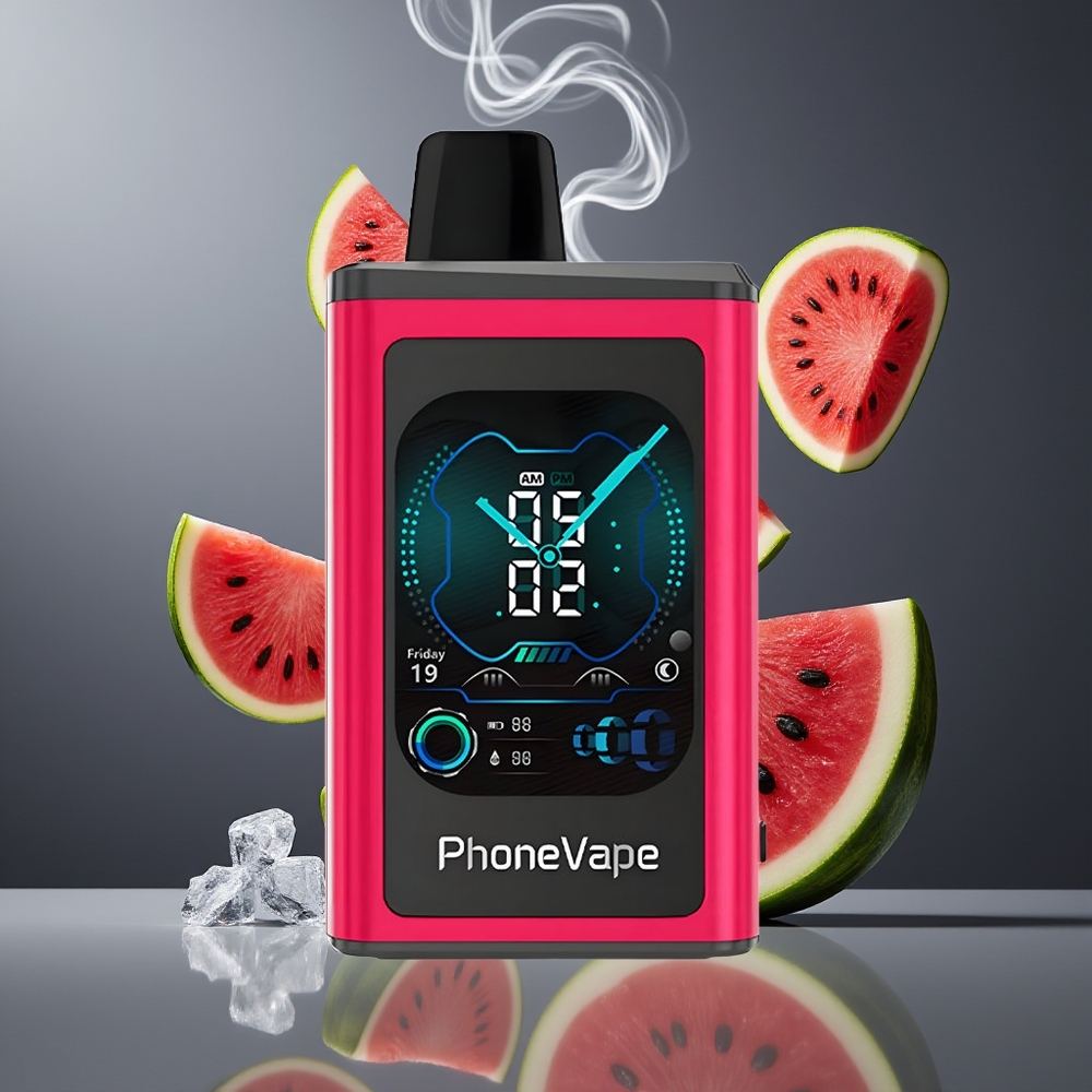JNR PhoneVape 30000 puffs Disposable Vape Vandmelon Is Dansk engros med Turbo Mode, Justerbar Luftflow og Fuld Skærm