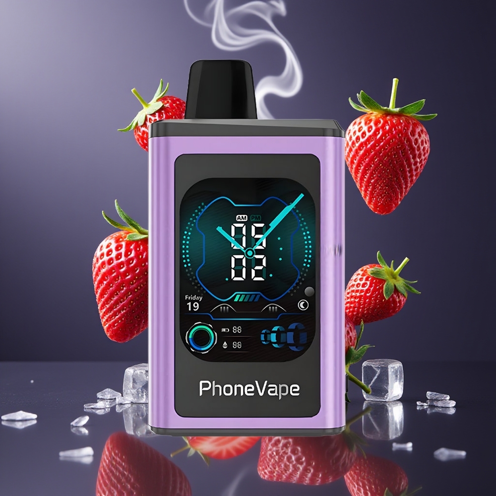 JNR PhoneVape 30000 puffs Turbo Mode Luftstrøm Justerbar Dansk Engros Disposable Vape Jordbær Is