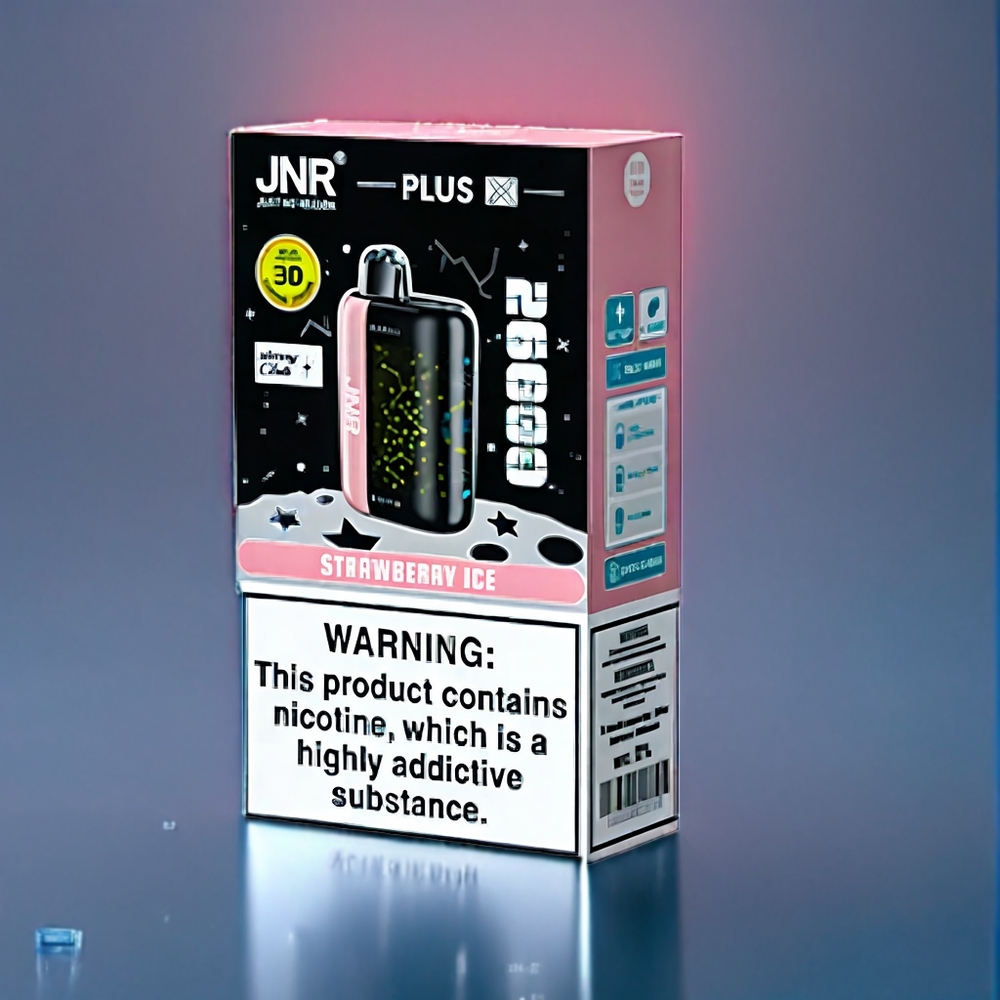 JNR Plus-X 26000 Puffs (Dansk engros) - Jordbær Is - 28ml - 850 mAh - Type-C Hurtigopladning