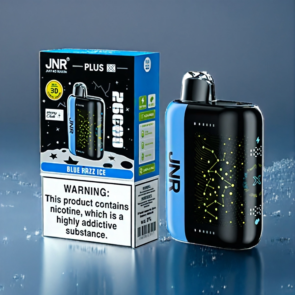 JNR Plus-X 26000 Puffs Dansk engros med 28ml og Blå Hindbær Is
