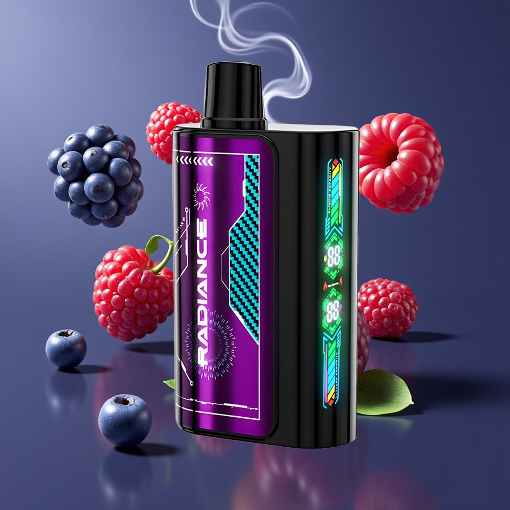 JNR Radiance 31000 Puffs Dansk Engros Disposable Vape med Blåbær Sur Hindbær, 28ml E-liquid, Dual Mesh Coil, Type-C Opladning