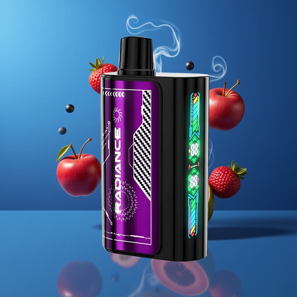 JNR Radiance 31000 Puffs Engangs Vape Dansk Engros – Blå Hindbær/Kirsebær, 28ml E-væske, Dual Mesh Coil, Type-C Opladning