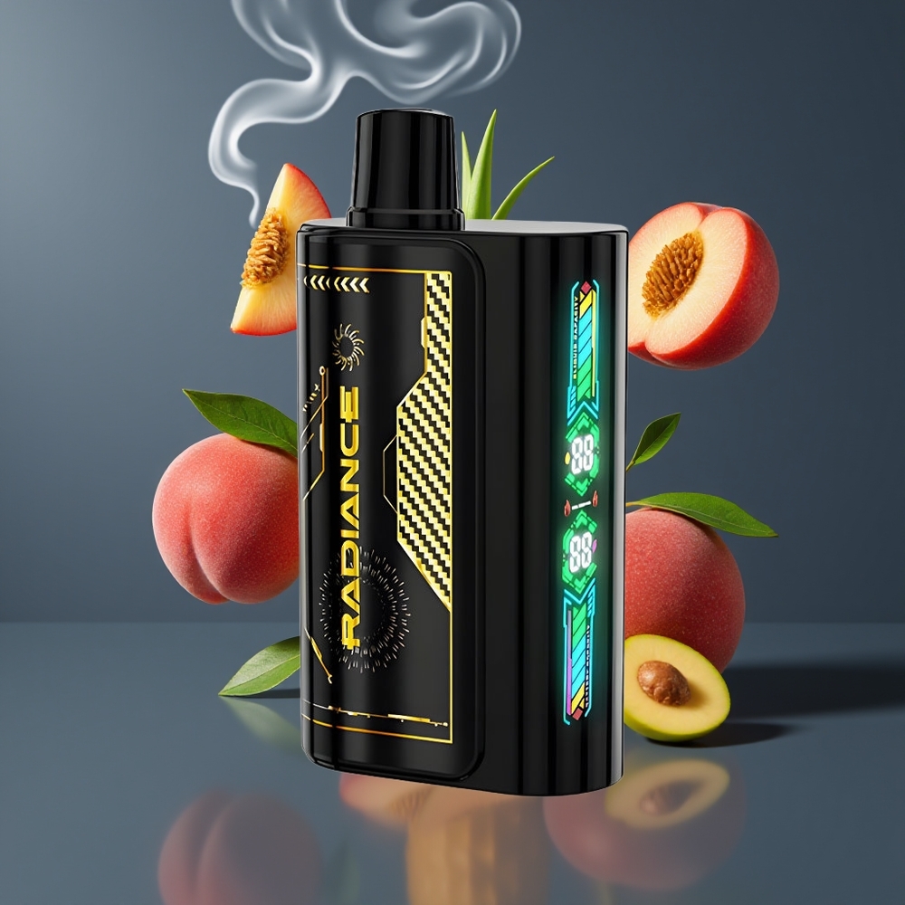 JNR Radiance 31000 Puffs Engangs Vape Dansk Engros med 28ml E-væske, Dual Mesh Coil og Fersken Mango Ananas Smag