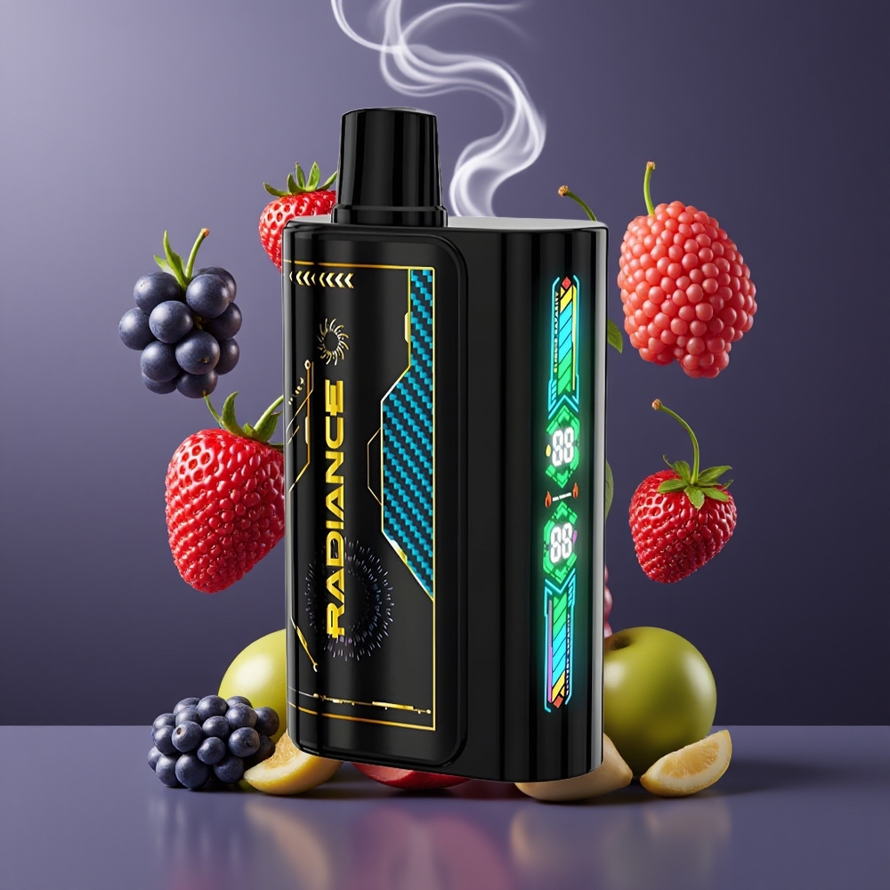JNR Radiance 31000 Puffs Engangs Vape Dansk Engros med 28ml E-væske, Smart Animation Skærm og Blandede Bær Smag