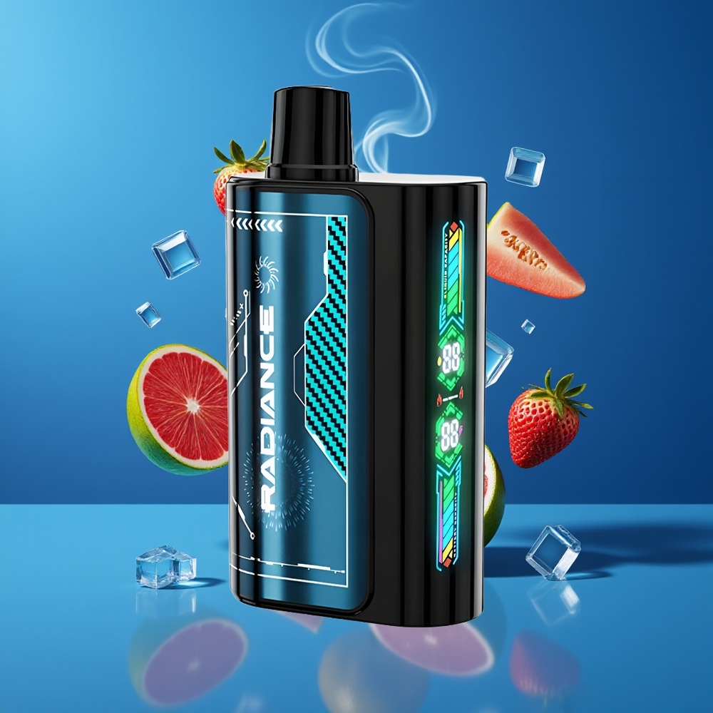 JNR Radiance 31000 Puffs Engangs Vape Dansk Engros med 28ml E-væske, Smart Animationsskærm og Blå Hindbær Is