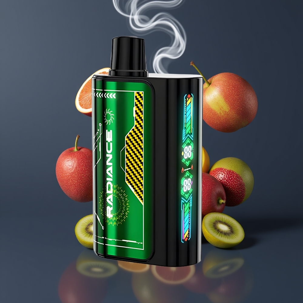 JNR Radiance 31000 Puffs Engangs Vape Dansk Engros med Smart Animation Skærm, Dual Mesh Coil og Passionsfrugt Kiwi