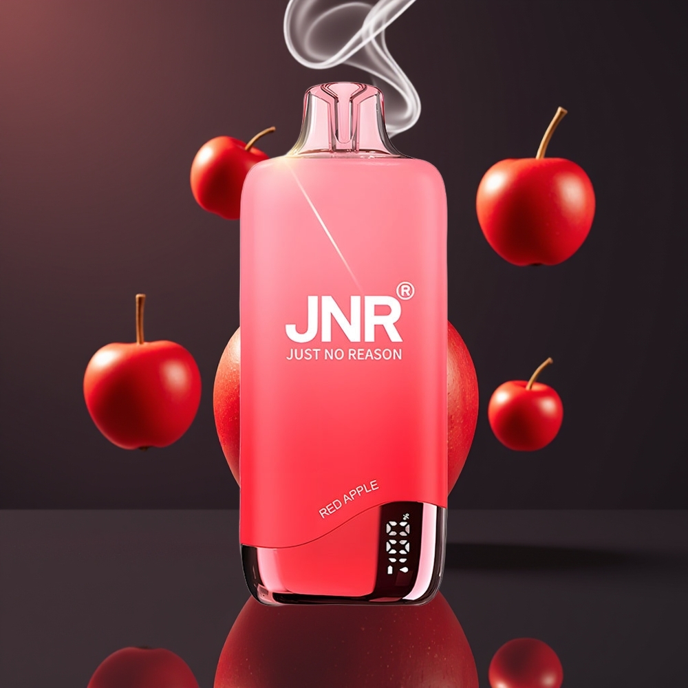 JNR Rainbow 10500 Puffs Disposable Vape 0.8ohm Mesh Coil 18ml Dansk engros Rød Æble