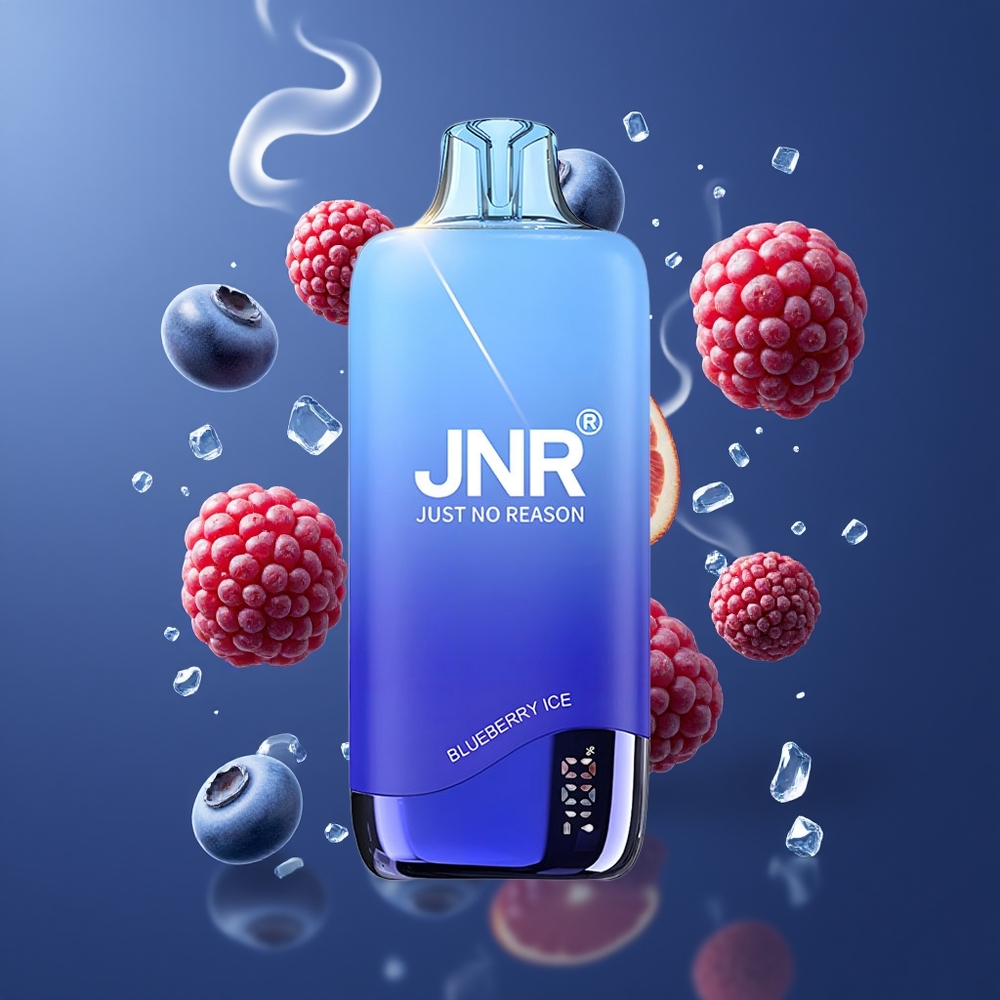 JNR Rainbow 10500 Puffs Disposable Vape Blåbær Is Dansk Engros med 18ml Tank og 600mAh Batteri