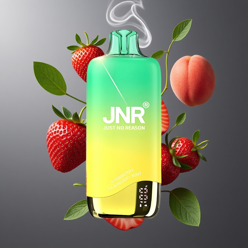 JNR Rainbow 10500 Puffs Disposable Vape Dansk Engros med 18ml Tank og 0.8ohm Mesh Coil - Jordbær Ferskenmynte