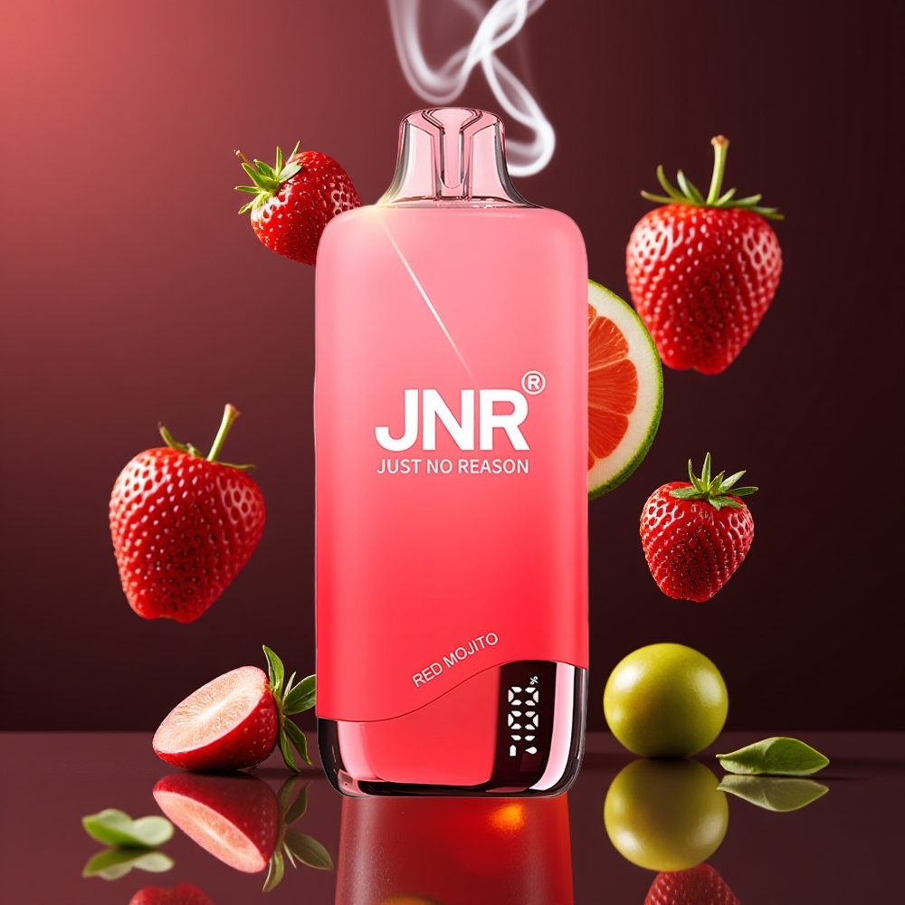 JNR Rainbow 10500 Puffs Engangs Vape Dansk Engros – 600mAh Batteri, 18ml Tank, Mesh Coil, Rød Mojito