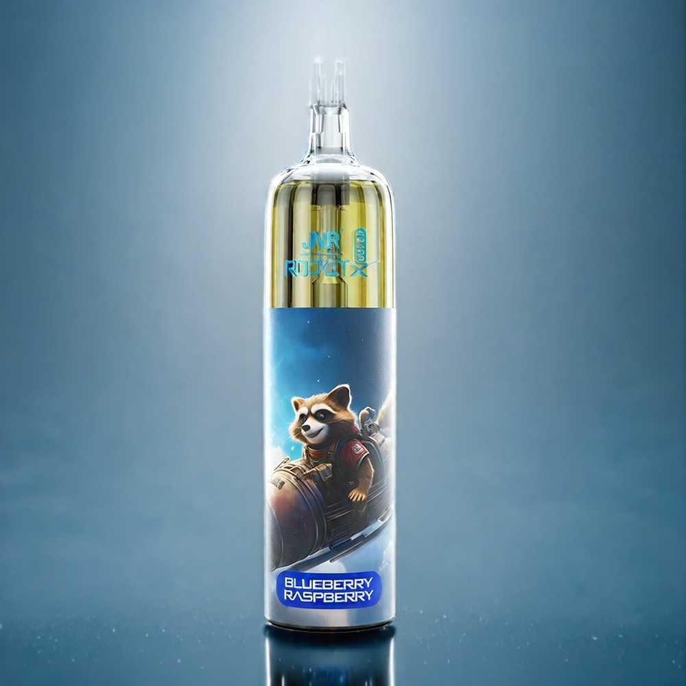 JNR Rocket X 12400 Puffs Blåbær Hindbær Dansk Engros - Kompakt, Type-C opladning, Justerbar airflow, RGB-lys