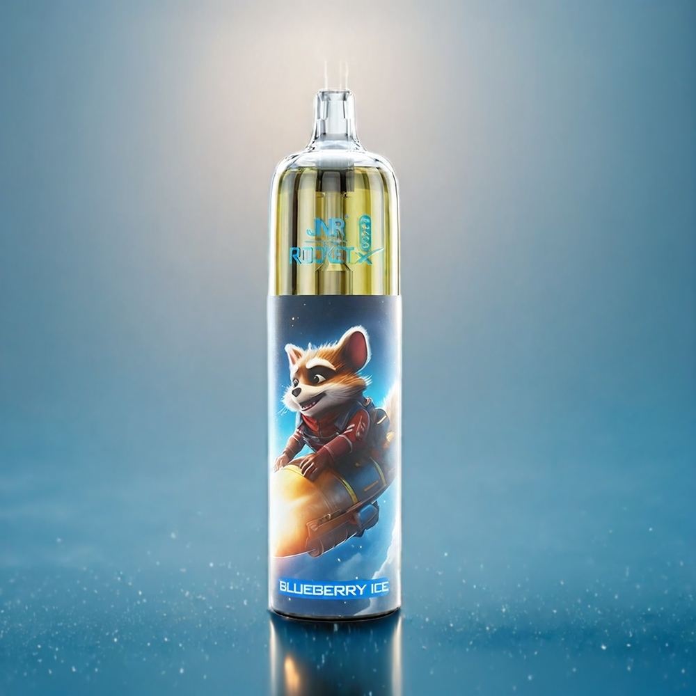 JNR Rocket X 12400 Puffs Blåbær Is Dansk Engros - Kompakt, Type-C Opladning, RGB-lys, 22ml E-væske