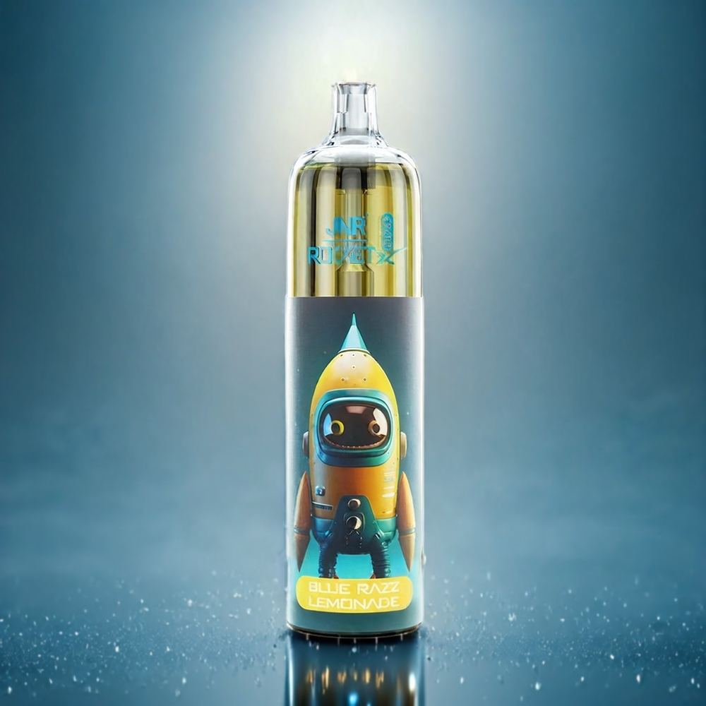 JNR Rocket X 12400 Puffs Dansk Engros - Luftstrømskontrol, Type-C Opladning, RGB Lys - Blå Hindbær Lemonade