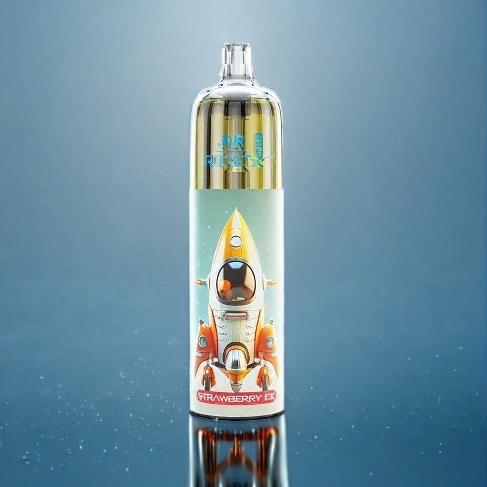 JNR Rocket X 12400 Puffs Jordbær Is Dansk Engros - Kompakt, Type-C, Justerbar Luftstrøm, RGB-lys