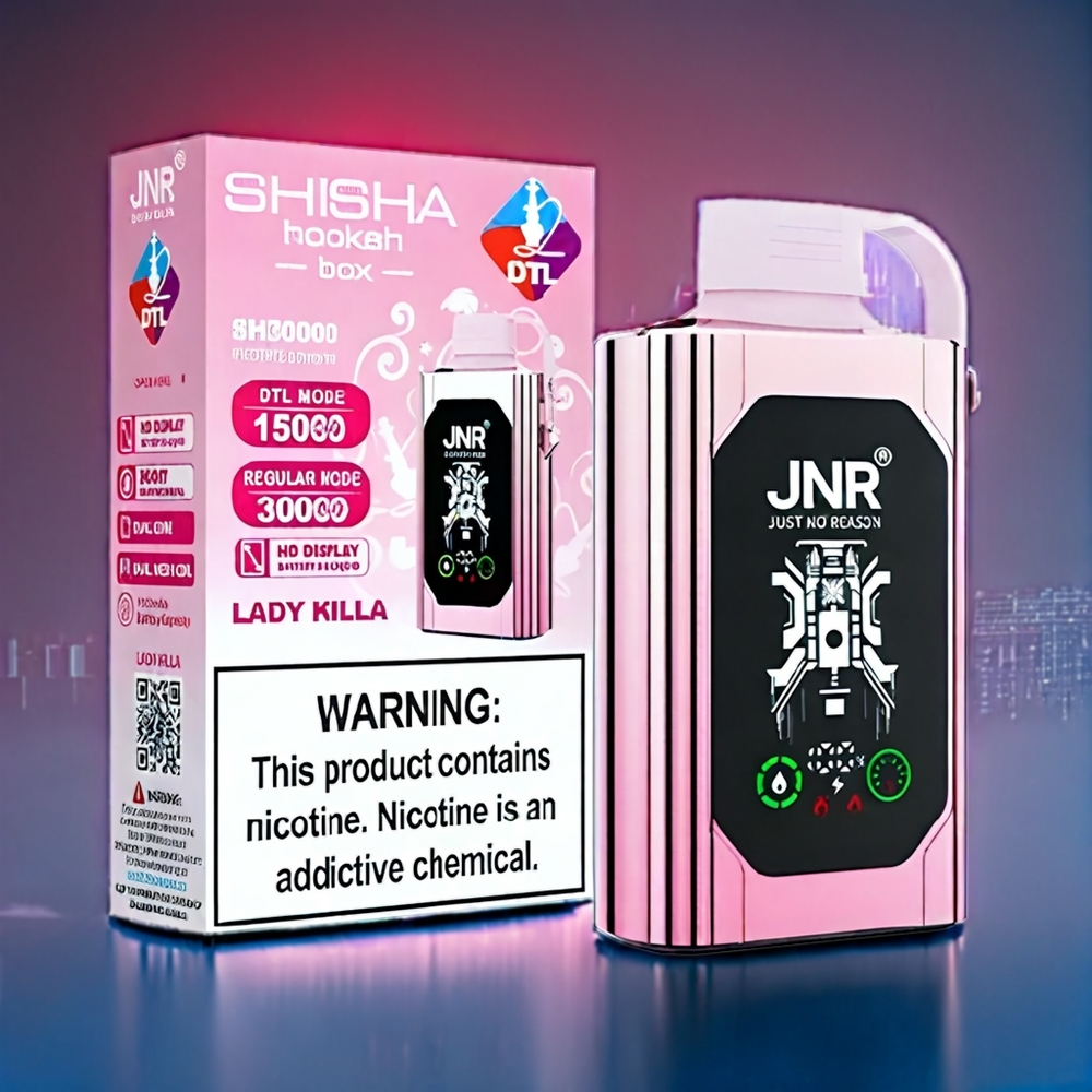 JNR Shisha Box 20500 Puffs Dansk Engros med HD Display, 1000mAh Batteri og 25ml E-væske
