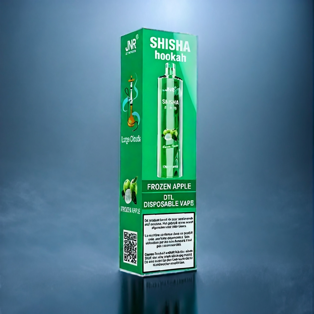 JNR Shisha Hookah 12000 Puffs Dansk Engros - 24ml E-væske, 750mAh, Frossent Æble